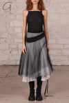 marc le bihan black and white wrap skirt 2573 E23 PMLB1